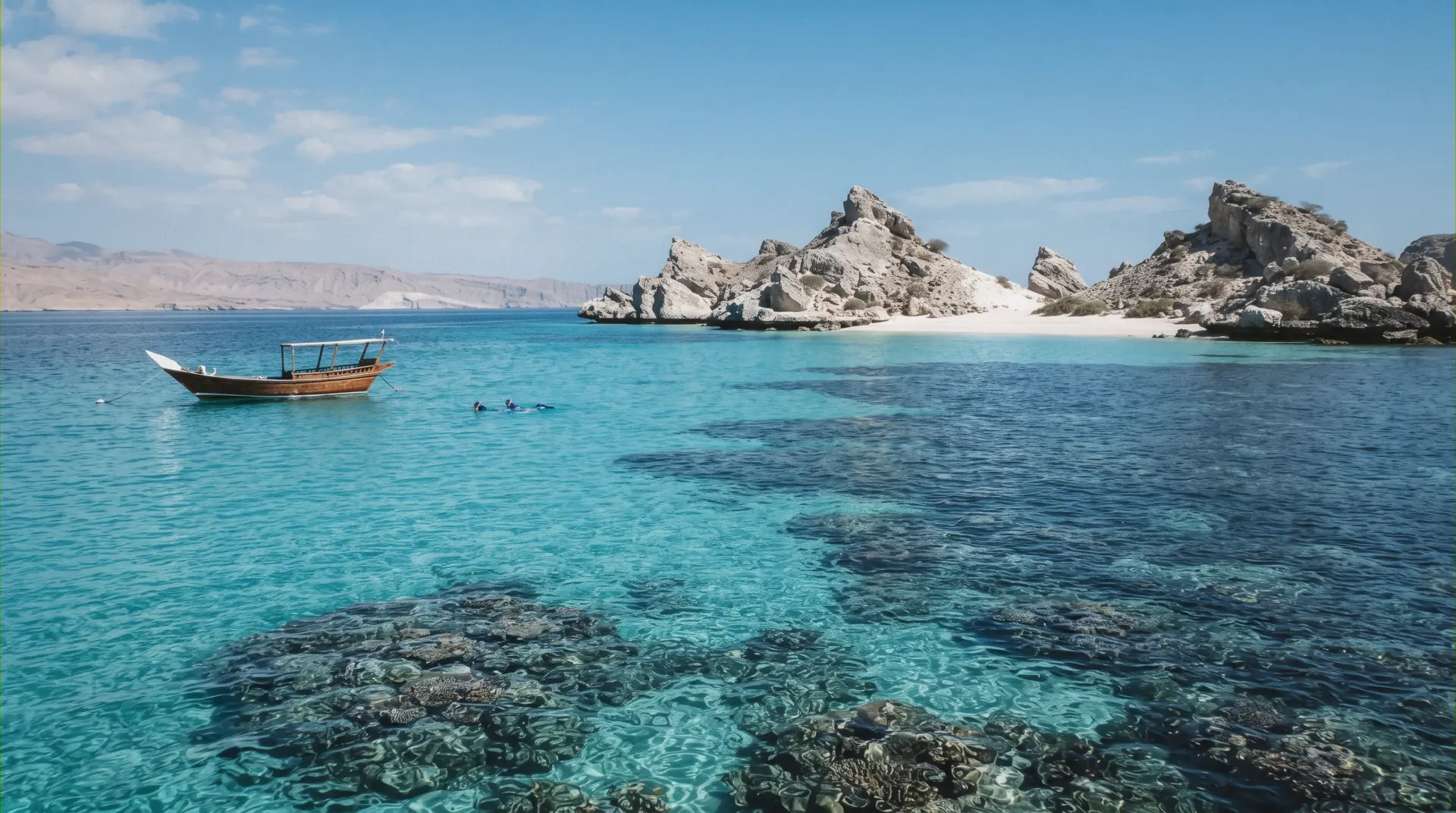 The Daymaniyat Islands rising from turquoise water in Oman, the setting that decides whether the trip is worth it